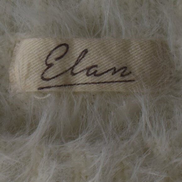 Elan White Angora Mohair Style LS Crewneck Pullover Sweater, Size Medium - Picture 8 of 8